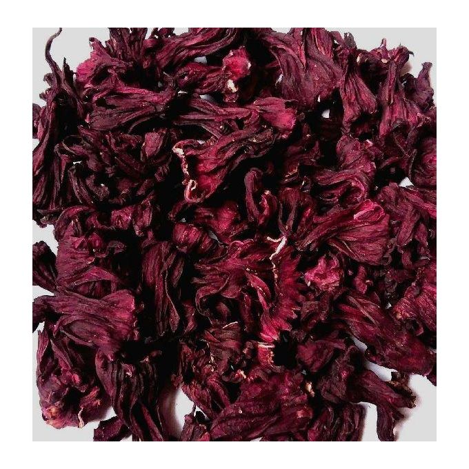 Dried hibiscus petals for herbal tea and natural wellnes